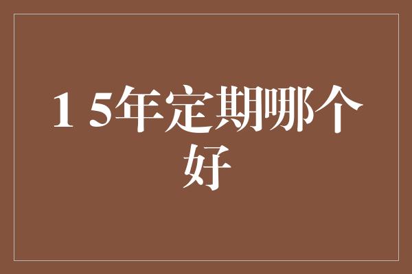 1 5年定期哪个好