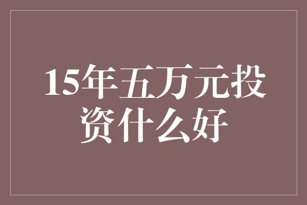 15年五万元投资什么好