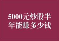 股市新秀：5000元炒股半年能赚多少钱？