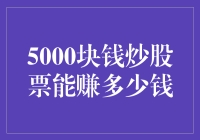 股票新手：5000块钱炒股票能赚多少钱？专家教你赚到手软