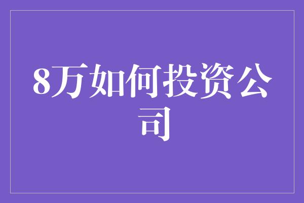 8万如何投资公司