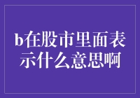 b在股市里面究竟代表了谁？