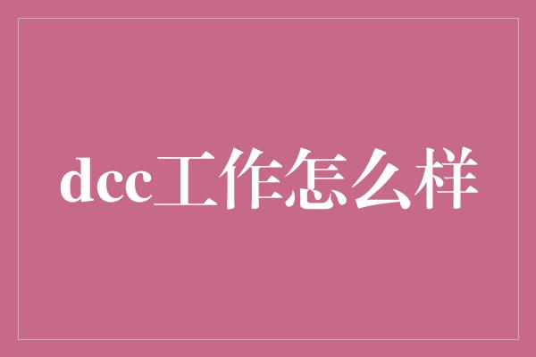 dcc工作怎么样