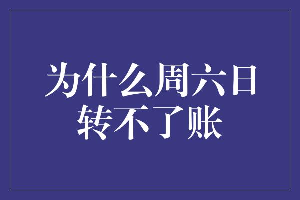 为什么周六日转不了账