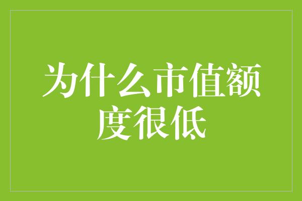 为什么市值额度很低