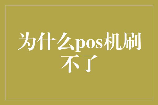 为什么pos机刷不了