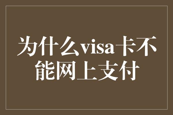 为什么visa卡不能网上支付