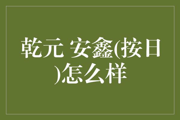 乾元 安鑫(按日)怎么样