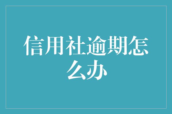 信用社逾期怎么办