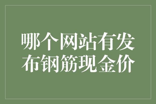 哪个网站有发布钢筋现金价