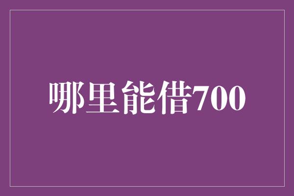 哪里能借700