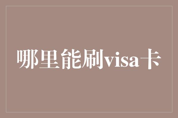 哪里能刷visa卡