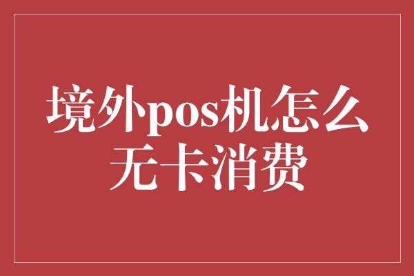 境外pos机怎么无卡消费