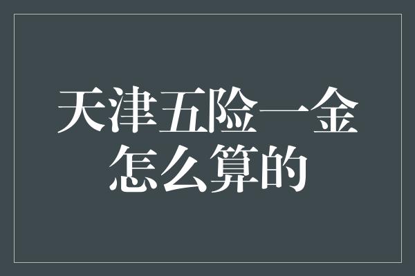 天津五险一金怎么算的