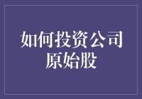 如何投资公司原始股：一份系统性指南