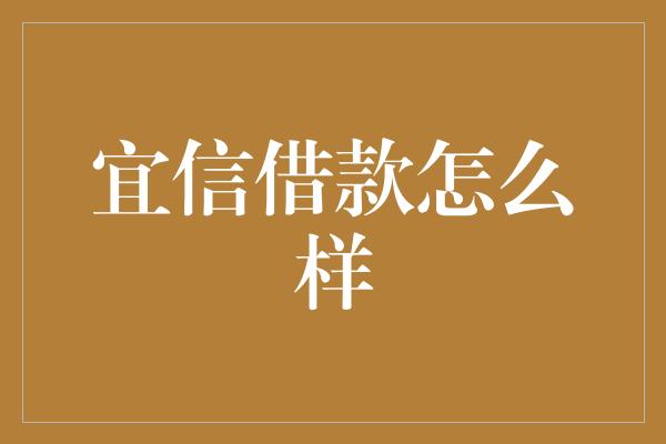 宜信借款怎么样