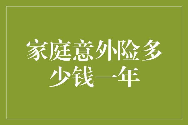 家庭意外险多少钱一年