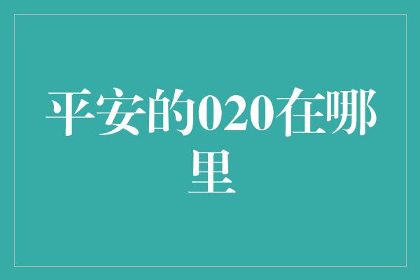 平安的020在哪里