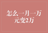 如何将一月一万元变成两万元：策略与实践