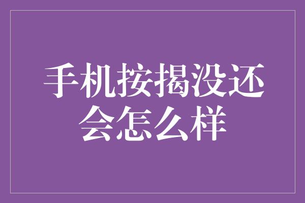 手机按揭没还会怎么样