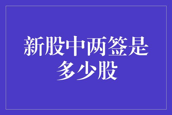 新股中两签是多少股