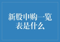 新股申购一览表：投资者的导航仪