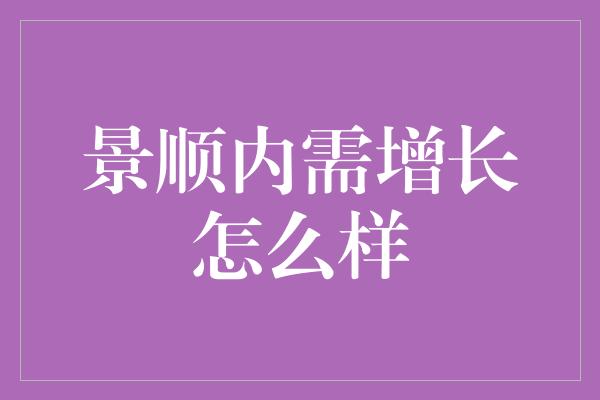 景顺内需增长怎么样