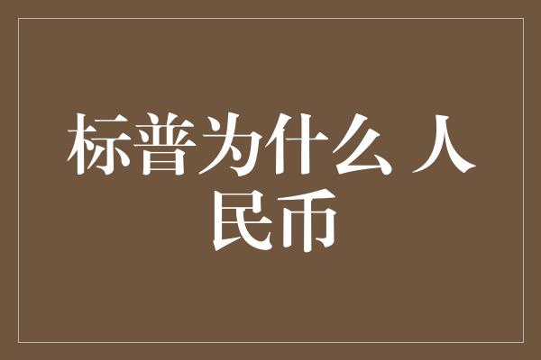 标普为什么 人民币