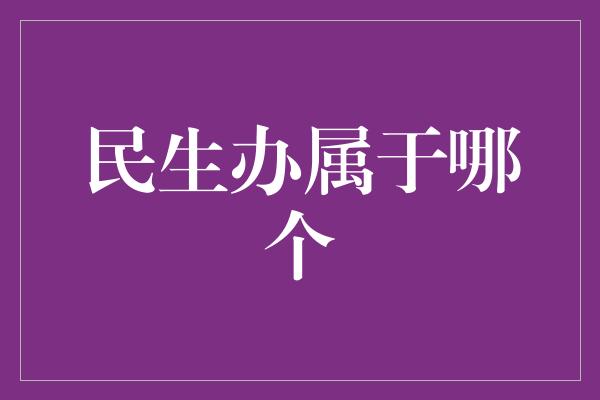 民生办属于哪个