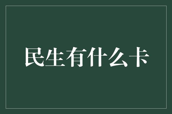 民生有什么卡