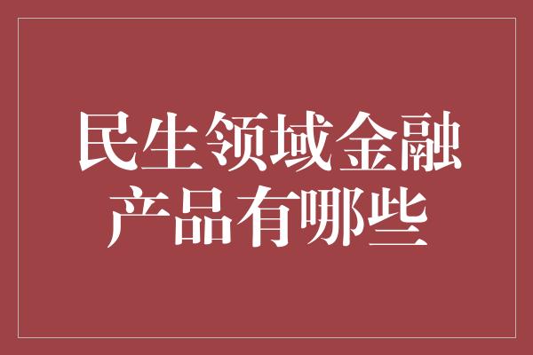 民生领域金融产品有哪些