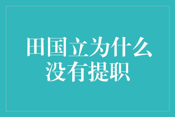 田国立为什么没有提职