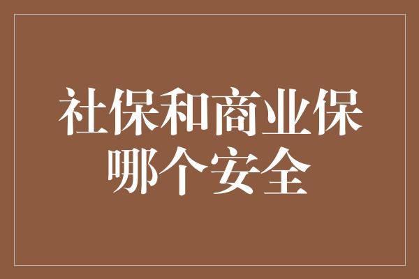 社保和商业保哪个安全