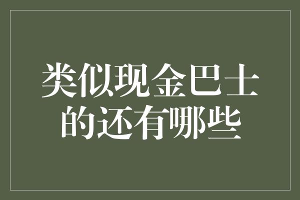 类似现金巴士的还有哪些