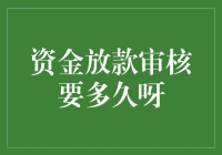 资金放款审核要多久呀？等得我花都谢了！