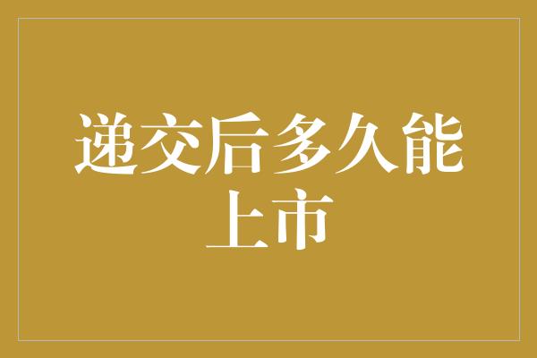 递交后多久能上市