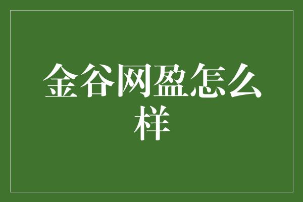 金谷网盈怎么样