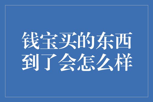 钱宝买的东西到了会怎么样