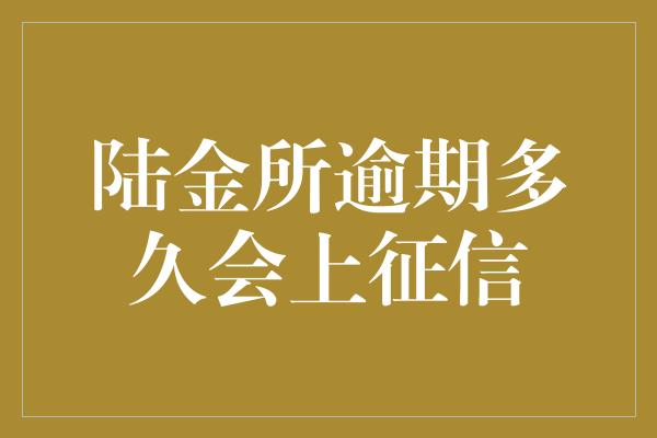 陆金所逾期多久会上征信