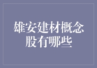 雄安新区建材概念股大比拼：谁是最强的砖家？