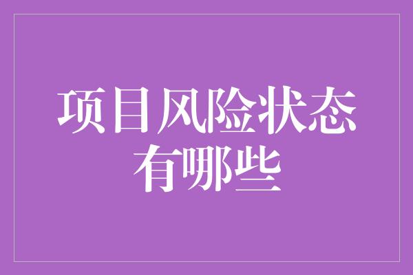 项目风险状态有哪些