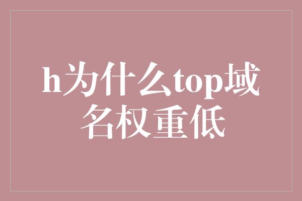 h为什么top域名权重低